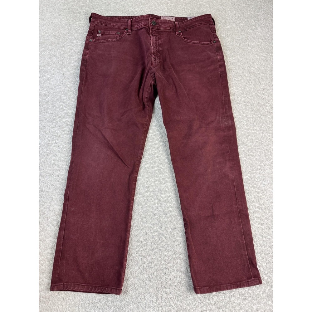 AG Adriano Goldschmied Everett Jeans Mens 38x28* Red Slim Straight Stretch Denim